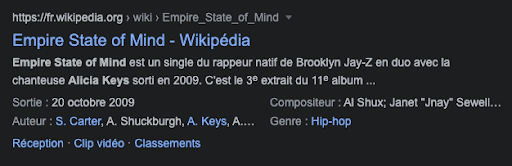 rich snippets musique