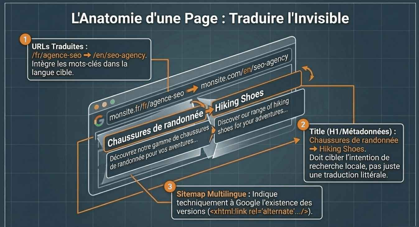 explication traduction metasdonnées en seo international